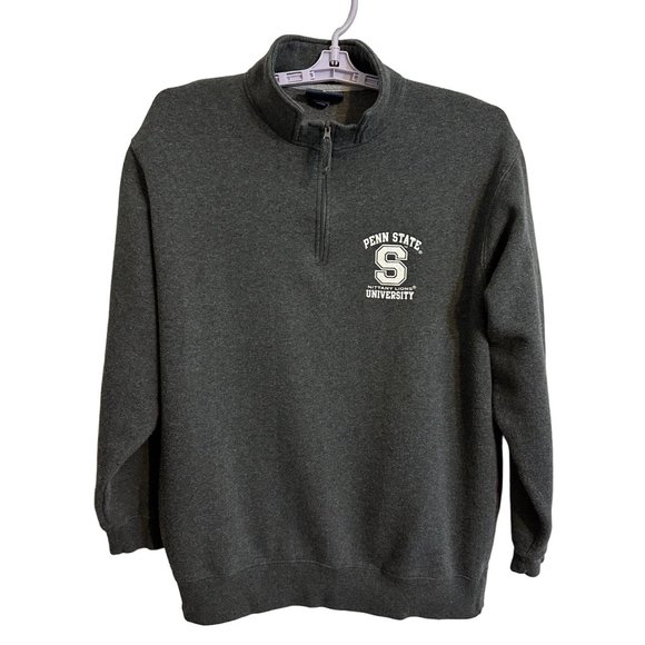 Penn State University PSU Nittany Lions Adult Large Gray 1/4 Zip Fleece Pullover - Picture 1 of 10
